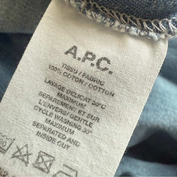 APC light Blue Denim Wide Leg Square Neck Tie Back Jumpsuit sz 42. XL - Picture 10 of 16